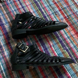 Forever 21 pointy sandals with gold hardware